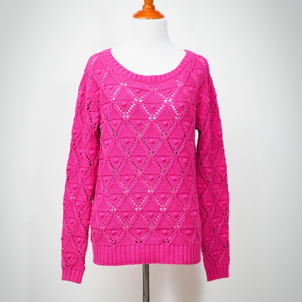 Magenta crewneck sweater by Tommy Hilfiger